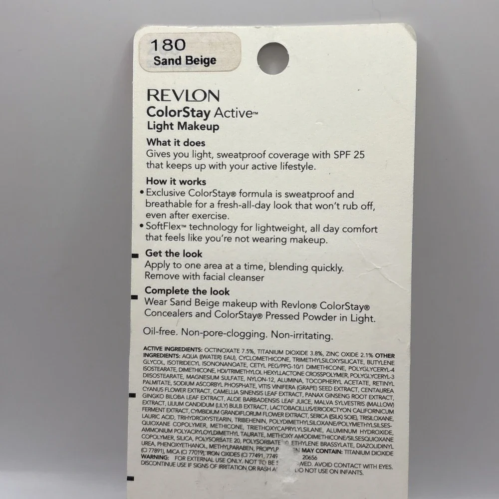 Revlon Active Light Makeup with SoftFlex #180 Sand Beige Brand‎ New Sealed
